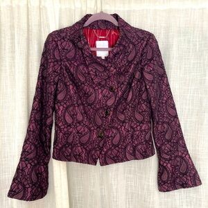 Walter Baker Crop Paisley Lace Blazer Size 8